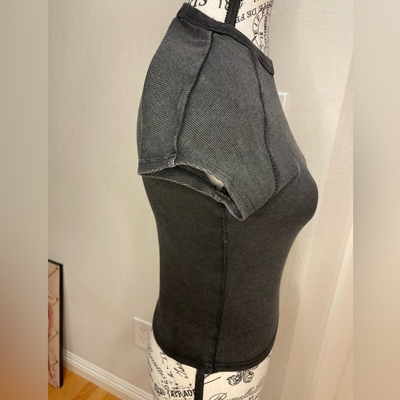 Zara Black Ribbed Size Small Top - Picture 3 of 7